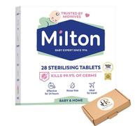 Milton Sterilising Tablets - 1 Pack, 28 Tablets | Cold Water Baby Bottle Steriliser Tablets | Kills 99.9% of Germs | Baby Feeding Accessories | No Rinse | Travel-Friendly (1x Pack)