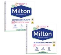 Milton Sterilising Tablets - 2 Pack (56 Tablets Total) | Cold Water Baby Bottle Steriliser | Kills 99.9% of Germs | Fast & Easy |