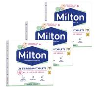 Milton Sterilising Tablets 3 Pack, 84 Tablets Total, Cold Water Baby Bottle Steriliser