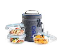 MILTON Treo All Fresh Borosilicate Glass Tiffin, 380 ml, Set of 3, Transparent