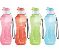 MILTON Water Bottle Kids Reusable Leakproof 17 Oz 4-Pack Plastic Wide Mouth Large Big Drink Bottle BPA & Leak Free with Handle Strap Carrier for Cycling Camping Hiking Gym Yoga (Bright colors)