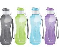 MILTON Water Bottle Kids Reusable Leakproof 17 Oz 4-Pack Plastic Wide Mouth Large Big Drink Bottle BPA & Leak Free with Handle Strap Carrier for Cycling Camping Hiking Gym Yoga (Pastel colors)