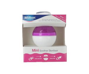 MiltonBaby Mini Soother Steriliser Purple Pack of 1 Soother Dummy Pacifier Teether Hygiene Antiseptic Travel Unit with Welari Thank You Card | (1pack) (1unit)