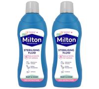 MiltonBaby Sterilising Fluid 1000ml Pack of 2 Feeding Bottles Teats Utensils Antiseptic Hygiene Cleaner Household Surface Disinfectant Cleaning Agent with Welari Thank You Card | (2pack) (2000ml)