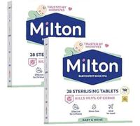 MiltonBabys Sterilising Tablets 28 x 2 Cold Water Feeding Bottle Teats Antibacterial Antiseptic Cleaner Household Surface Kitchen Hygiene with Welari Thank You Card Home | (2pack) (56tabs)