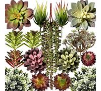 miltonson Artificial Succulent Plants Fake Assorted - 16 Pack - Unpotted Face Succulent Plants - Realistic Textured Succulents Picks - Fake Plants for Decoration - Faux Aloe Cactus Plant Bulk