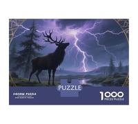 Milu Deer 1000 Pieces Eco-Friendly Paper Thunder Puzzle Family Decompression Mindfulness Relaxation Framing Gift for Girlfriend 52x38cm/1000pcs