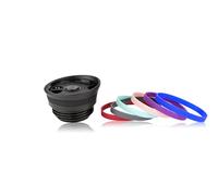 Milu Replacement lid for Thermo Mug 370ml & 450ml - Spare Part - Colour Black incl. Seal and 4X Rubber Sleeve - BPA Free