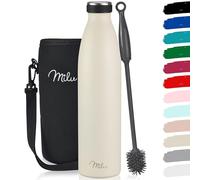 Milu Stainless Steel Drinking Bottle 1000 ml - Insulated Thermo Flask for Water - Leak Proof, Insulated and Double Walled, Carbonated (Buttercream, 1L)