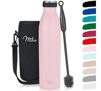Milu Stainless Steel Drinking Bottle 1000 ml - Insulated Thermo Flask for Water - Leak Proof, Insulated and Double Walled, Carbonated (Pink, 1L)