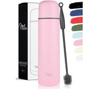 Milu Vacuum Insulated Flask 1L, 750ml, 500ml - Thermo Water Drinking Bottle with Cup for Hot & Cold Drink - Stainless Steel, 100% Leak-Proof (Pink, 500ml)