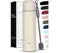 Milu Vacuum Insulated Flask 1L, 750ml, 500ml - Thermo Water Drinking Bottle with Cup for Hot & Cold Drink - Stainless Steel, 100% Leak-Proof (Buttercream, 750ml)