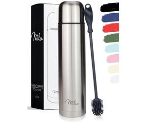 Milu Vacuum Insulated Flask 1L, 750ml, 500ml - Thermo Water Drinking Bottle with Cup for Hot & Cold Drink - Stainless Steel, 100% Leak-Proof (Stainless Steel, 1000 ml)