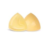 MILUMILUU Double-Sided Sticky Bra Ultra Lift Triangle Bra Inserts Sticky Push Up Breast Pads for Bikini Swimsuit Strapless Dresses Beige Medium