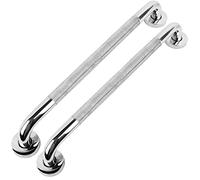 Miluoou 2 PCS Anti Slip Shower Grab Bar Handle, 24 Inch Chrome SUS 304 Stainless Steel Grab Bars of Bathroom Knurled Balance Bar, Safety Hand Rail Support, Handicap Elderly Injury Senior Assist Bath