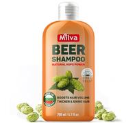 Milva Beer Shampoo for Shiny Hair with Hop Extract - Anti Hair Loss Shampoo for Thinning Hair - Volumising Hydrating & Hair Thickening Shampoo for Men & Women - Gives Shine, Strength & Bounce - 200ml