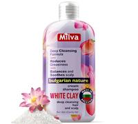 Milva Shampoo for Greasy Hair with Kaolin White Clay - 200 ml Natural Shampoo for Oily Hair, Dry Scalp Treatment - Deep Cleansing Clarifying to Remove Build Up, Exfoliate Scalp Dead Cells