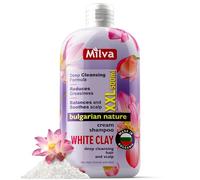 Milva Shampoo for Greasy Hair with Kaolin White Clay - 500 ml Natural Shampoo for Oily Hair, Dry Scalp Treatment - Deep Cleansing Clarifying to Remove Build Up, Exfoliate Dead Cells