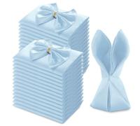 MILVOWOC 72 Pack Square Light Blue Satin Napkins 20" x 20" Soft Silk Dinner Napkins Smooth Decorative Table Napkins, Washable & Reusable Cloth Napkins for Weddings Dinner Restaurant Party Decoration