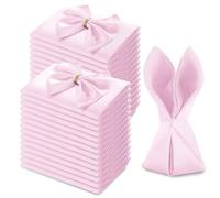 MILVOWOC 72 Pack Square Light Pink Satin Napkins 20" x 20" | Soft Silk Dinner Napkins, Smooth Decorative Table Napkins, Washable & Reusable Cloth Napkins