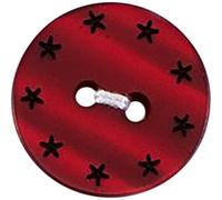 Milward 15 mm 4-Piece Polyester Buttons, Red
