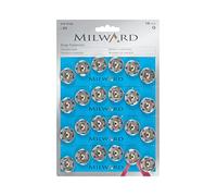 Milward 18 mm 24-Piece Sew-On Brass Snap Fasteners, Silver