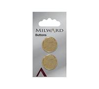Milward 20 mm 2-Piece Brushed Effect Gold Shank Metal Buttons, Gold