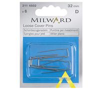MILWARD 2114502 Sewing/Upholstery Pins, Loose Cover, Silver, 32mm, 6 Pieces
