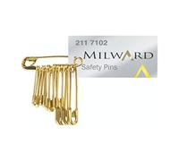 Milward 2117102 | Brass Safety Pins | Gold | 19/22/28mm | 25 Bunch