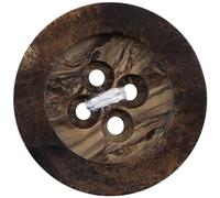 Milward 22.5 mm 2-Piece Flat Wooden Polyester Buttons, Brown