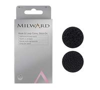 MILWARD 2652204 Hook and Loop Coins, Stick On, Black, 16mm