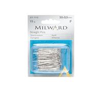 Milward Straight Sewing Pins, Hardened Tempered Steel, Silver, 30mm, 15g