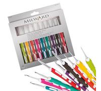 Milward Crochet Hook Set - Ergonomical Soft Grip Colour Coded Handles 2,2.5,3,3.5,4,4.5,5,5.5 and 6mm