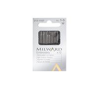 Milward Haberdashery Letter with Fine Pointed Embroidery Needles, Material: Steel, Colour: Silver, Thickness: 1-5, Packaging: 12 Pieces Silber, 7 cm x 4 cm x 1 cm