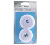 MILWARD Hook and Loop Tape, Sew On, White, 1.25m x 20mm