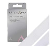 MILWARD Hook and Loop Tape, Stick On, White, 50cm x 20mm