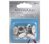 MILWARD Jeans Buttons Fasteners, Nickel/Silver, 16mm