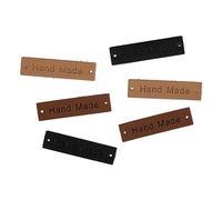 Milward Leather Labels - Foldable Embossed Tags for Garments, Gifts, Sewing, Knitting - 2 x Tan 2 x Black 2 x Brown - 6pcs 1 x 4cm