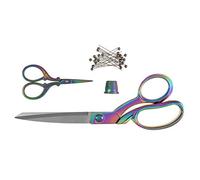Milward Premium Scissors Gift Set - Includes Dressmaking Shears, Embroidery Scissors, Thimble and Pearl Headed Pins, Rainbow