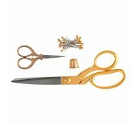 Milward Premium Scissors Gift Set - Includes Dressmaking Shears, Embroidery Scissors, Thimble and Pearl Headed Pins, Gold