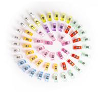 Milward Quilters Clips - 60 Bright Neon Fabric & Sewing Clips With Seam Guides, Safer Than Pins