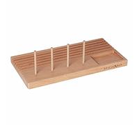 Milward Ruler Rack with Storage: Beech Wood: 6 Slots