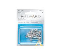 Milward Safety Pins, Silver, 28mm, 12 pieces, 2115102