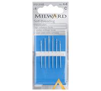 Milward Self-Threading Hand Sewing Needles, Silver, Nos.4-8
