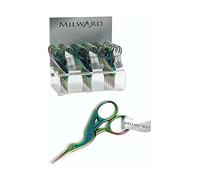 Milward Stork Embroidery Scissors 9cm (3.5") - Sharp Pointed Stainless Steel, Straight Edge for Needlework & Embroidery - Rainbow Finish, Durable & Precise Cutting Tool