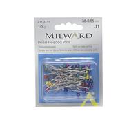 Milward Straight Sewing Pins, Headed, Silver/Pearl, 38mm, 50 Pieces