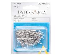 MILWARD Straight Sewing Pins, Silver, 30mm, 15g