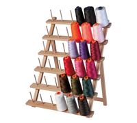 Milward Wooden Overlocker Thread Reel Stand, Freestanding or Wall Mountable Thread Spool Holder, 36 Spools, 57 x 43cm, Beech