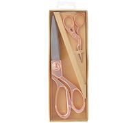 Milwards 2189014 Premium Gift Set-Includes Dressmaking Shears and Stork Embroidery Scissors, Metal, Rose Gold, 20cm and 9.5cm