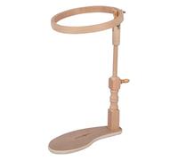 MILWARDS Hands Free Adjustable Seat Frame, Lap Stand, Rotated Cross Stitch Holder, Beech Wood, with 20cm/8" Hoop